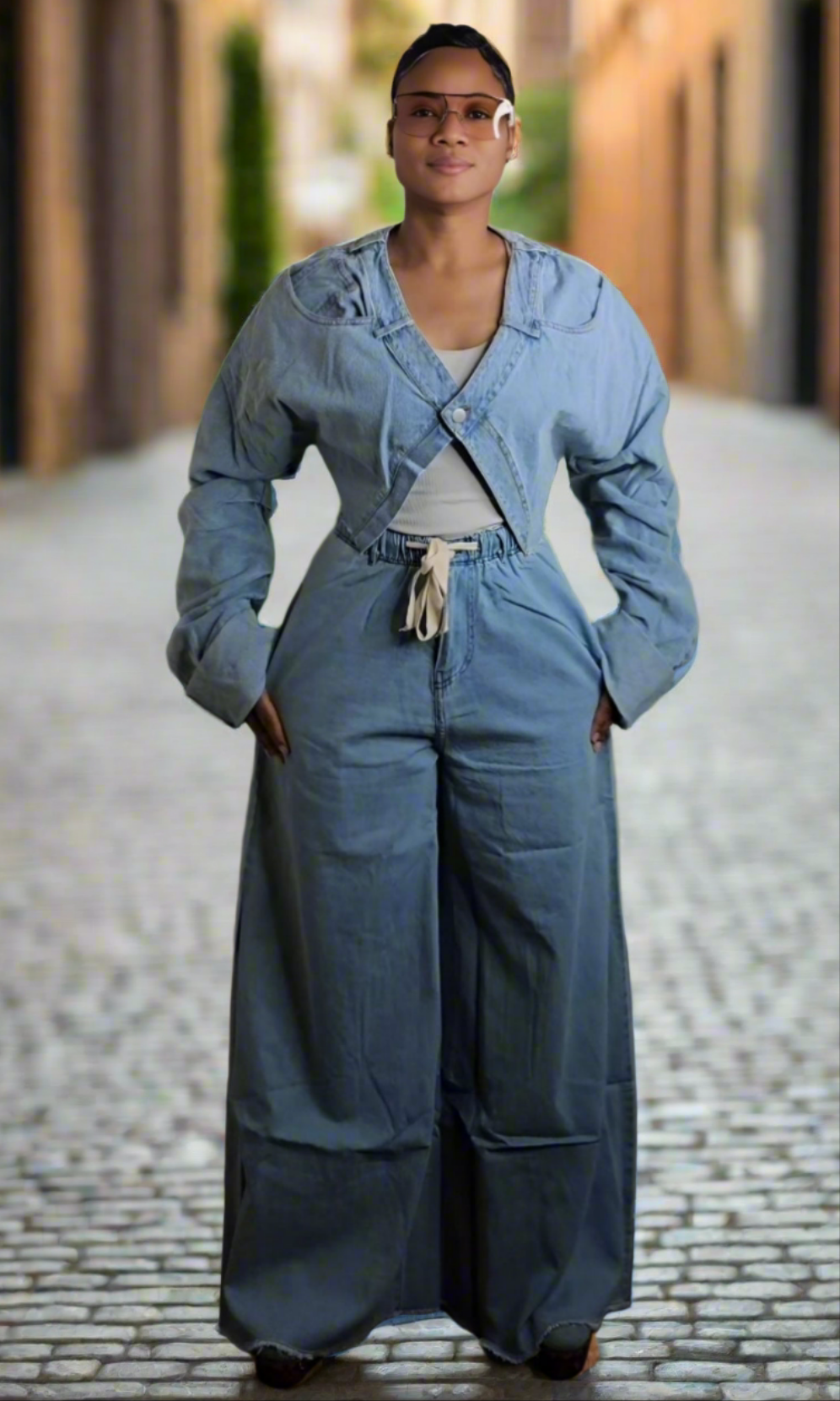 JUST DIFFERENT-(DENIM) PANTS SET