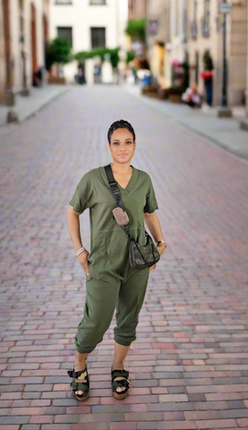 HENRY HARMEN WITH POCKETS-JUMPSUIT(ARMY GREEN)