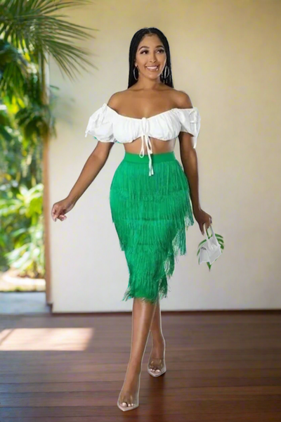 TINA FRINGE SKIRT