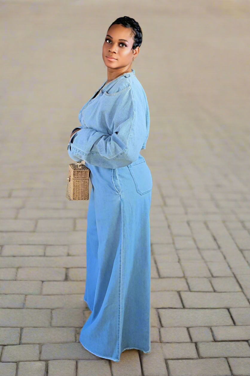 UNIQUE-(DENIM) PANTS SET