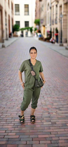 HENRY HARMEN WITH POCKETS-JUMPSUIT(ARMY GREEN)