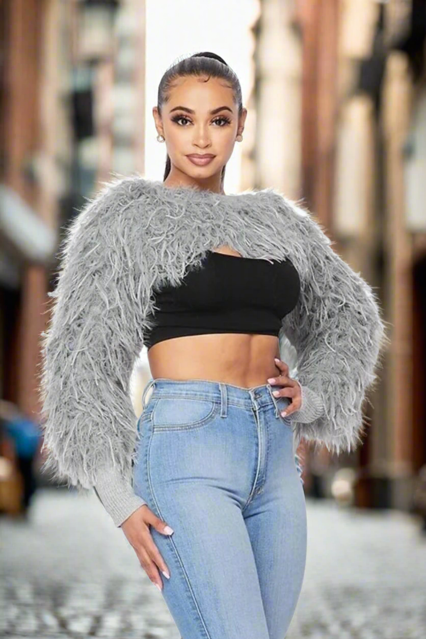 Cropped fur sweater discount